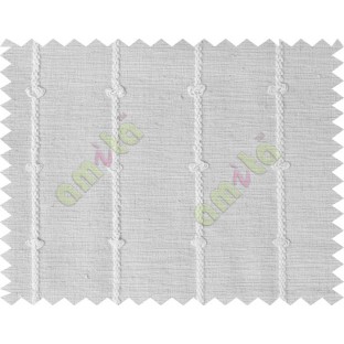 Grey white emboss loop stripes main cotton curtain designs